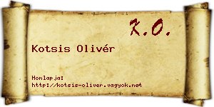 Kotsis Olivér névjegykártya